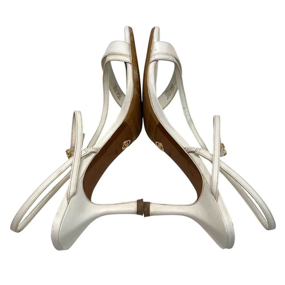 Michael Michael Kors Tasha White Leather Strappy Heels Sandals Women’s 11 - Picture 10 of 15
